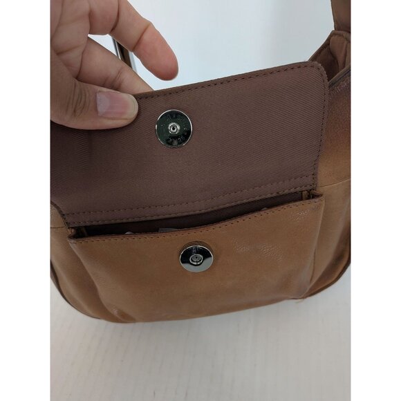 Vintage Fossil Leather Shoulder Handbag Purse Y2K Boho Neutral Coastal Capsule - Picture 10 of 14